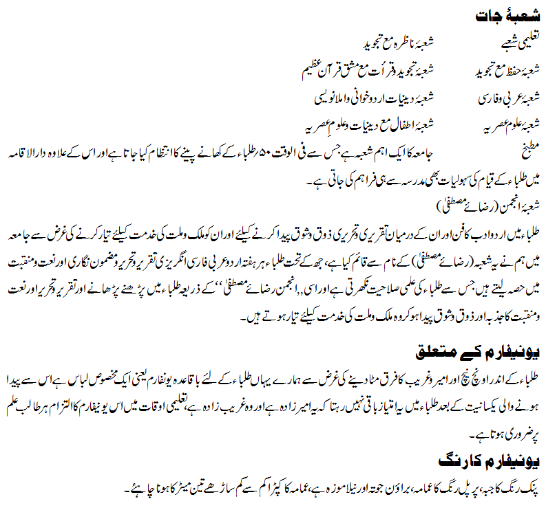 MADRASA JAMIA HZRAT-E- ANAS IBN-E- MALIK